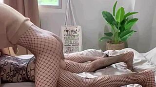 Asian ladyboy in stockings gets bareback anal assfucking outdoors. Homemade gay crossdressing handjob leads to pounding cock action.