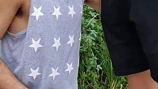 i sucked the hung farmer in the middle of the plantation and his friend filmed everything