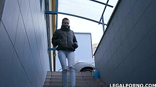 How does Lola Shine's ass handle rough stretching from two BBCs?