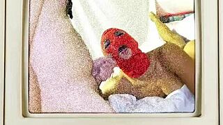 Petite Minnie Rose gives close-up blowjob leading to cum blast on her shaved pussy