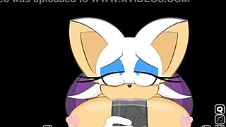 Whoa, Rouge interrupts Shadow to suck that massive cock in extra secret scene!