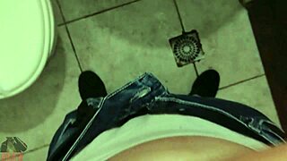 I have busted so many loads in bathroom caught masturbating big cock pov