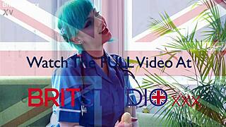 Blue haired alternative nurse handles your cock during the appointment