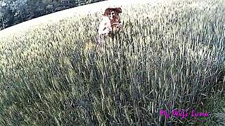 This beautiful peasant woman acts like a real slut, loving big cock pounding her ass outdoors 😈