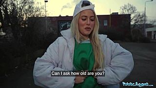 hey public agent, do you want to see my tacos in this xxx parody with 18 year old blonde waitress?