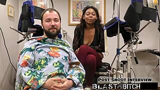 Petite Minnie Rose gives close-up blowjob leading to cum blast on her shaved pussy