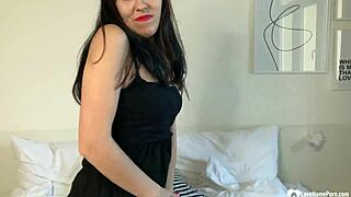 i love spreading myself while on camera... oops, my big tits and panties just slip off during this homemade striptease