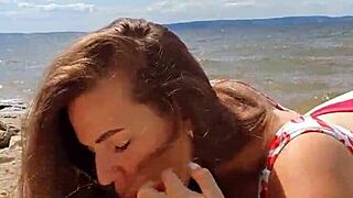 beautiful blowjob on the river-cristallgloss vertical 4k 😍