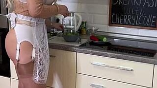 breakfast with cherryl colle, she's got big tits and curvy ass in lingerie 😏