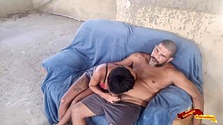 This slutty latina teen bends over on the sofa for doggystyle anal fucking with her natural tits bouncing in amateur action.