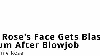 Petite Minnie Rose gives close-up blowjob leading to cum blast on her shaved pussy