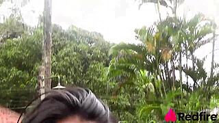 milf alessandra marques pulls hung guy by pool for rough interracial sex with anal gaping and riding