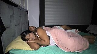 Stepfather slips into stepdaughter's bed for quick rough fucking. He fills her tight pussy with creampie cum accidentally.