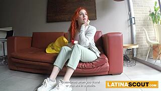 Hot Colombian redhead babe bent over in hardcore casting domination