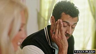 Vixenplus dream mom alexis with big tits cheats on blowjob and deepthroat for college stud. She rides missionary and licks pussy in interracial cum on tits action.