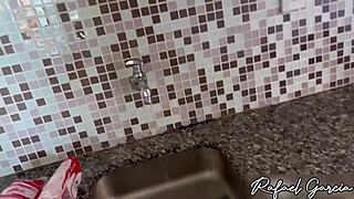 Wife Left Me with Hot Maid Who Fucked Me in Apartment Kitchen