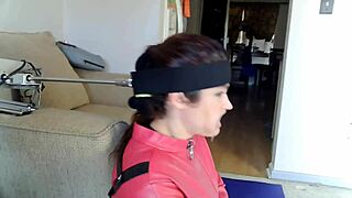 wife's head bound to machine for deepthroat cumshot