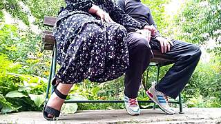 mature bbw milf shows me huge saggy tits and wet pussy before outdoor sex