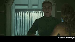 is charlize theron giving blowjob handjob as brunette milf in prometheus 2012 scene