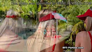 Blonde Lifeguards Devour Patient's Hard Cock In Group Action