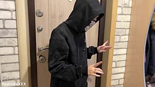 i set a trap but caught the sexy thief red-handed, then fucked her shaved pussy in doggystyle pov.