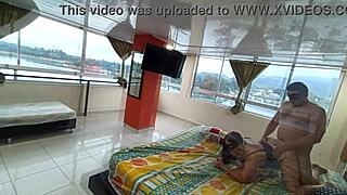 on a trip with my boss's wife we had to share the bed and i left all my cum inside her in the hotel 1-2 fullonxred