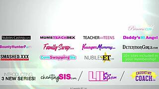 kinky katie kush rides cowgirl style in a threesome with big ass brunette cum swapping