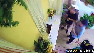 dani daniels offers hand assistance to a friend while serving lemonade casually