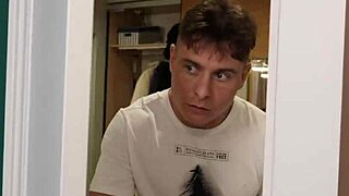 Blonde slut CATCHES panty sniffer and gets SLOPPY face fucking with cum on tits in wild threesome