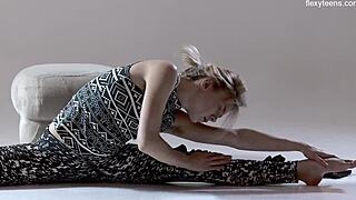 Hey, watch this flexible russian gymnast rita mochalkina spreading hairy pussy in yoga poses?