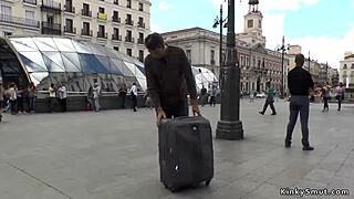 spanish slut paraded in public streets bound and dominated outdoors
