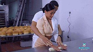 Baker Filled My Ass With Cum! Mariana Martix And Max Betancur