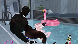 Hey, this is about bbcvu fucking that hard femboy in anal action with big black cock.