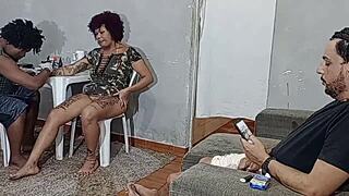 Amateur BBW wife with tattoos takes hot cum while getting inked as a cuckold watches.