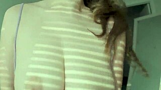 Hot busty roommate didn't close the door to her room. She shakes big ass and gets spanked by boss!