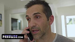 Donnies Double Delight with Sucking Natasha Nices Tits While Fucking Leana Lovings in Freeuse Milf Threesome Creampie