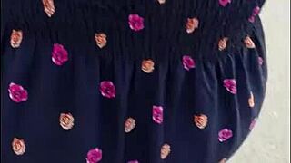 following a mature peruvian woman in skirt through lima streets casually