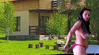 preview shows agarabas and olpr spotting a huge cock in the garden close up