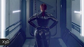 Black widow takes massive black cock in her big ass and tits