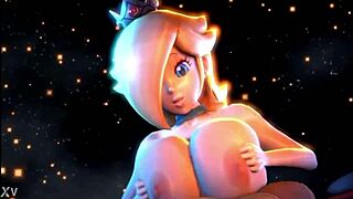 Rosalina and Peach engage in close titty interaction