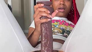 oh god my own glory hole feels so tight with this big clit and wet pussy