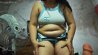 Dirty talking argentinian femdom aunt gives handjob to uncle with tiny micropene in bold cum jerk off instructions