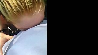 Cute tinder girl gives outdoor blowjob in pov style