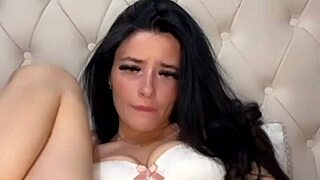 Horny British exchange student masturbates solo with toys to squirting orgasm.