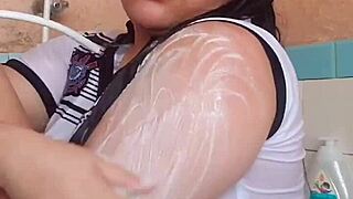 He loves seeing my arm wet in the bath. This is part 2 of our bra moment.