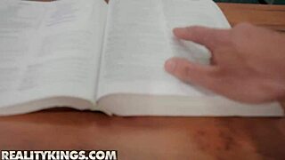 Reality Kings - Kira Fox sneaks a fuck with Oliver in the library, big tits bouncing before getting caught 😈📚