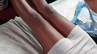 Petite chocolate lady, moaning in pleasure from that big black cock pounding your hairy pussy missionary style this early morning?