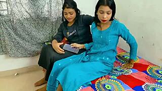 Best threesome sex 2025 - rahul fucks his girlfriend and wife on the same bed for rough homemade fun 😈