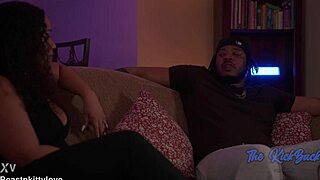 Big Black Cock Pounds Curvy Ebony Babe in Doggystyle Creampie with Deepthroat and Squirting Pussy Action