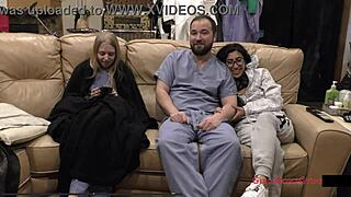 bratty orphans get a cheerleading physical check from jasmine rose